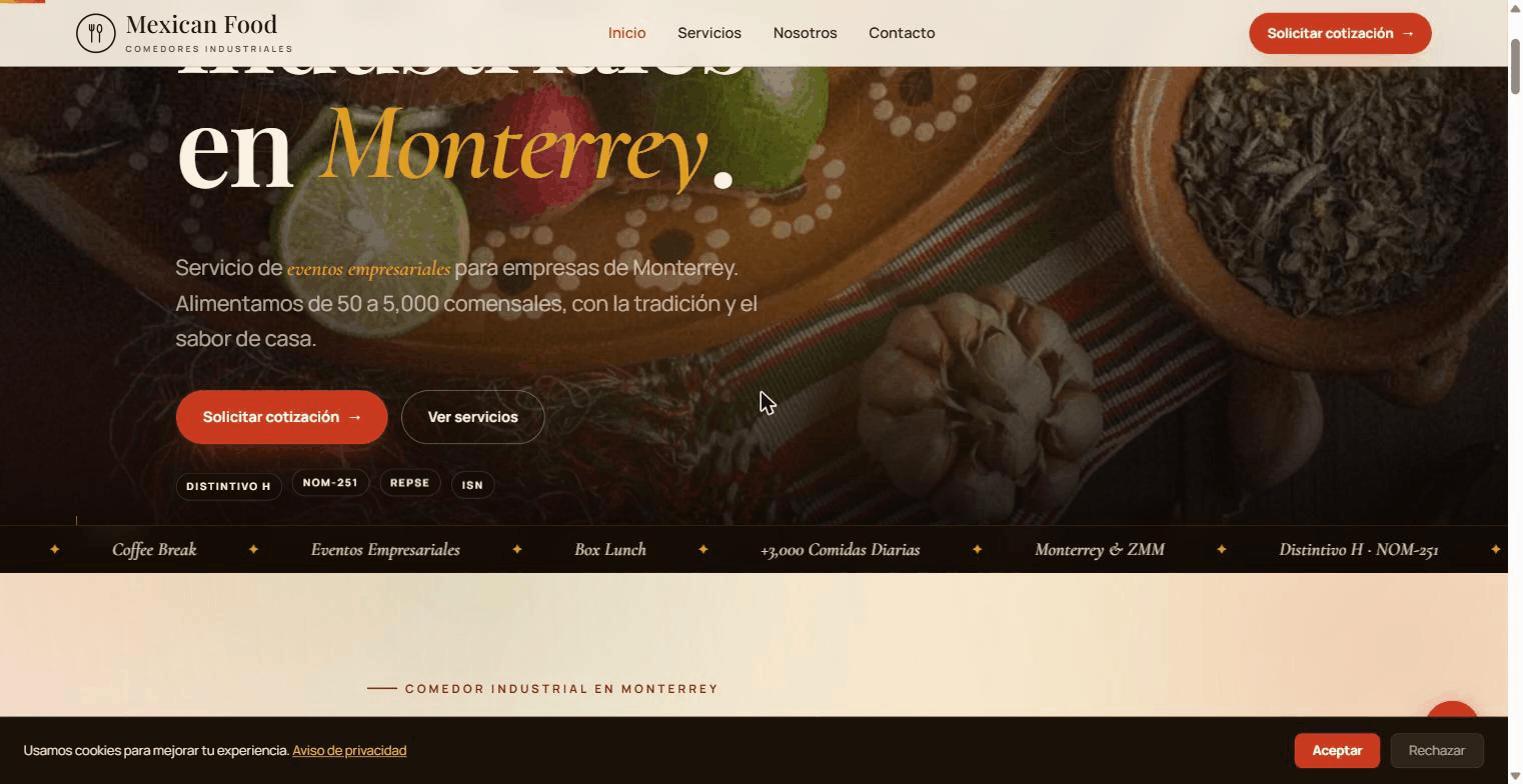 Mexican Foods — sitio rediseñado